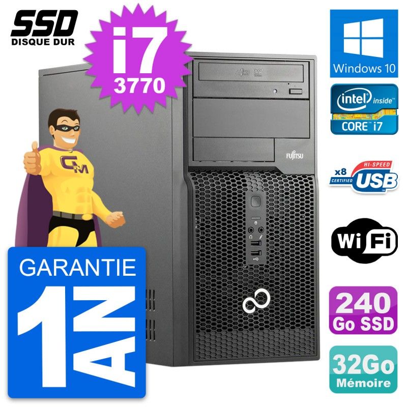 Fujitsu Esprimo P510 MT - Intel i7-3770, 32GB RAM, 240GB SSD, Windows 10, WiFi