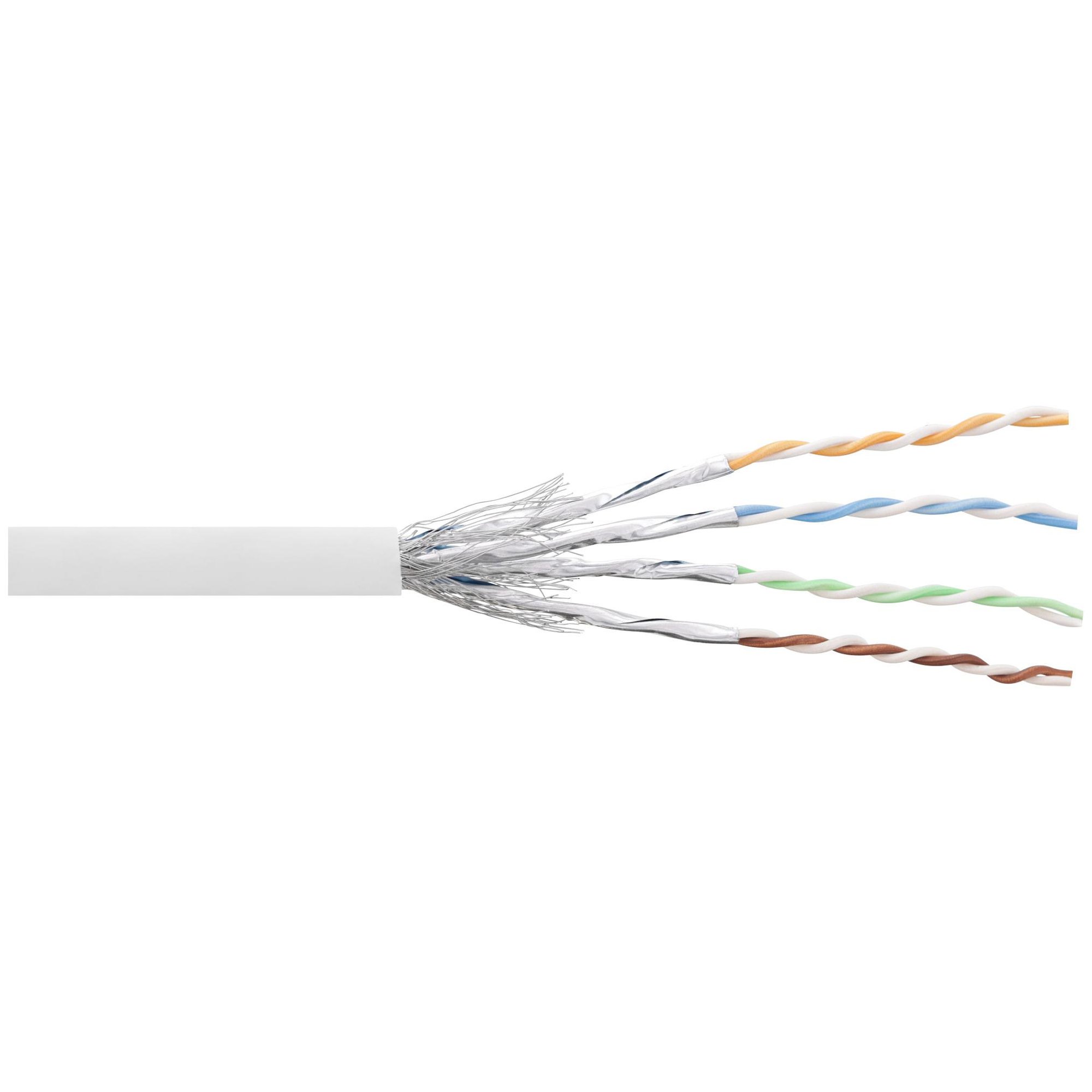 InLine® 76499W Cat6 S/FTP Cable, 100m, White