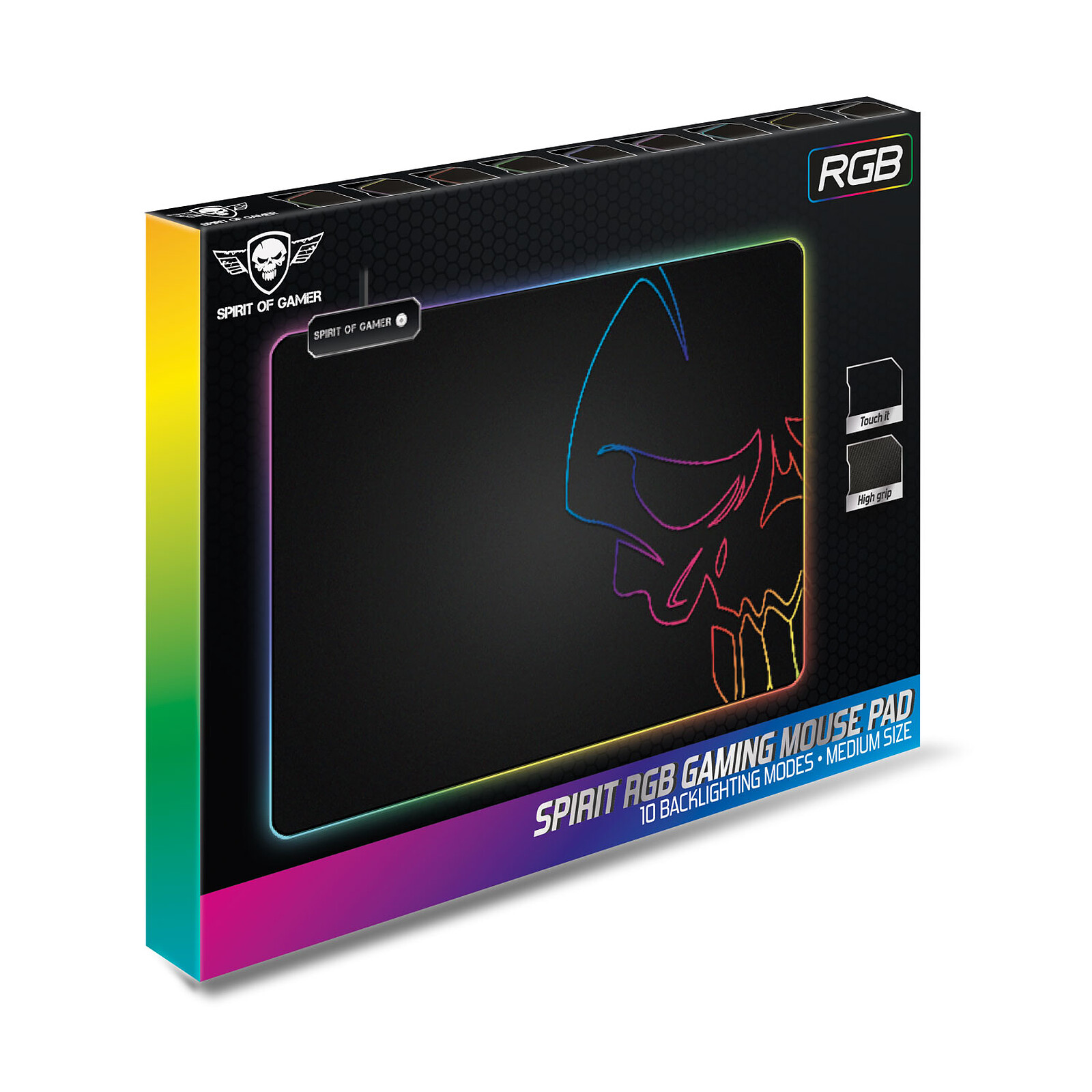 Spirit of Gamer Skull RGB Gaming Mouse Pad M
