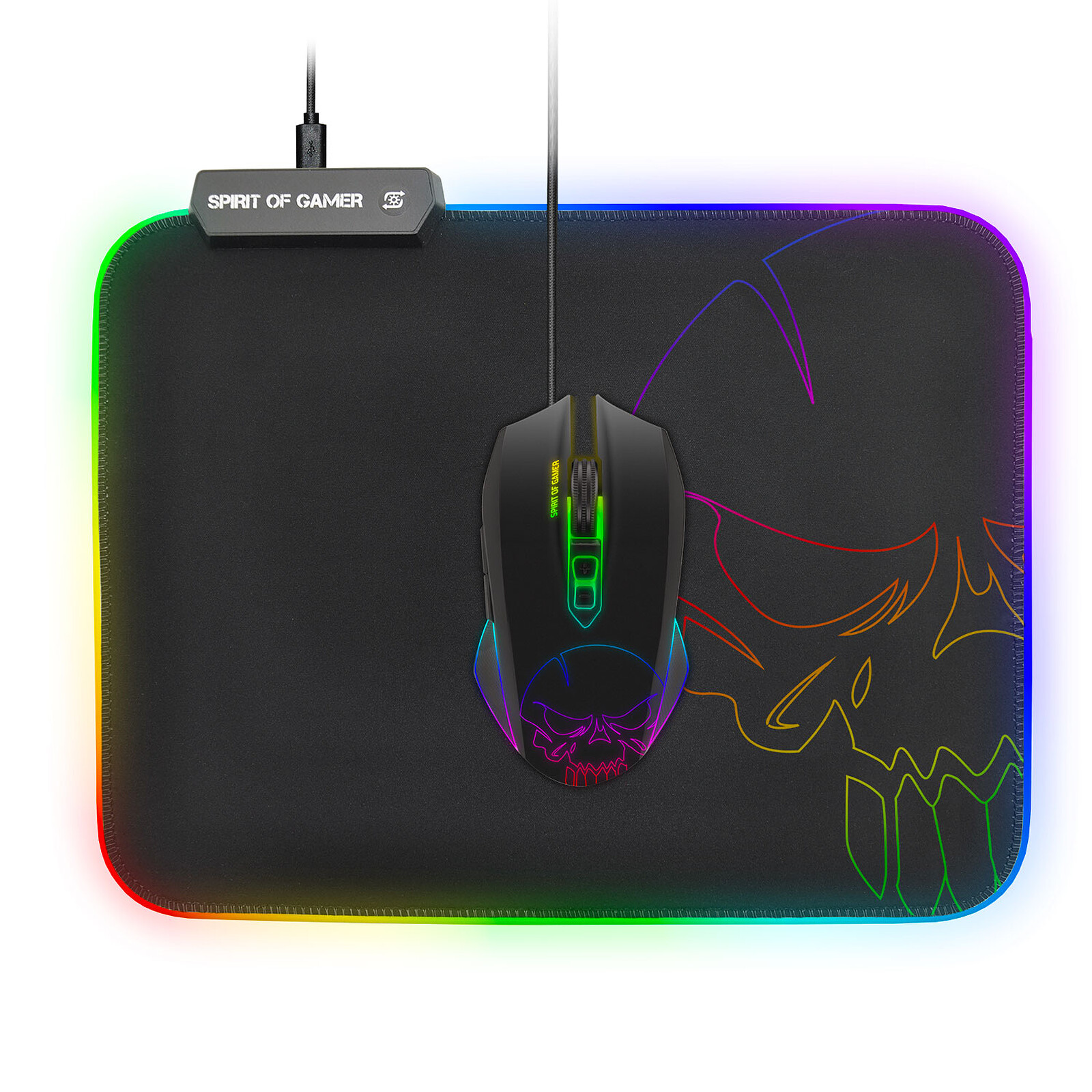 Spirit of Gamer Skull RGB Gaming Mouse Pad M
