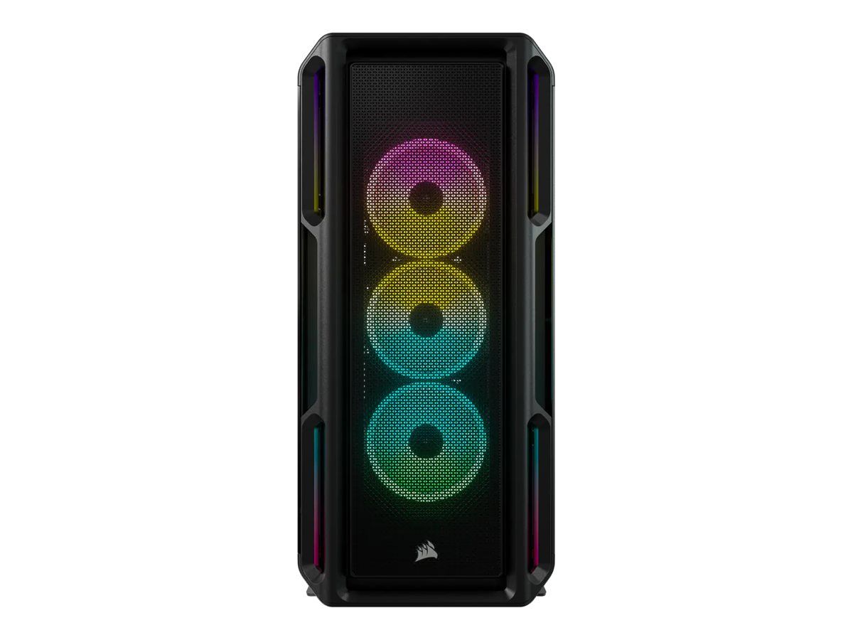 Caja CORSAIR iCUE 5000T RGB Mid Tower ATX Expandible - Panel Lateral de Vidrio Templado - Sin Fuente de Alimentación (ATX) - Negro - USB/Audio
