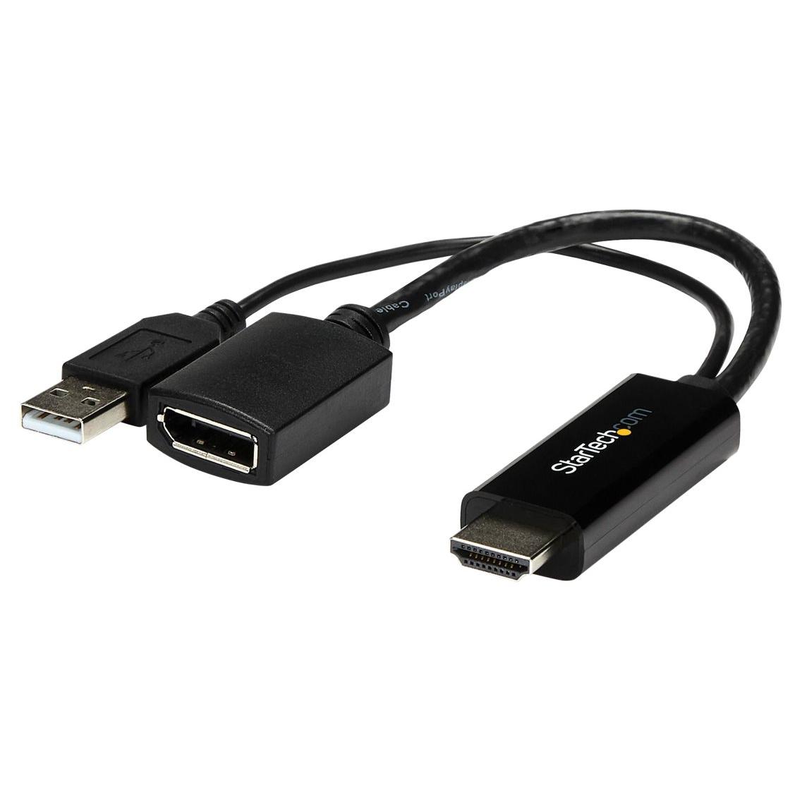 Startech 25.5cm HDMI to DisplayPort 4K USB-Powered Adapter