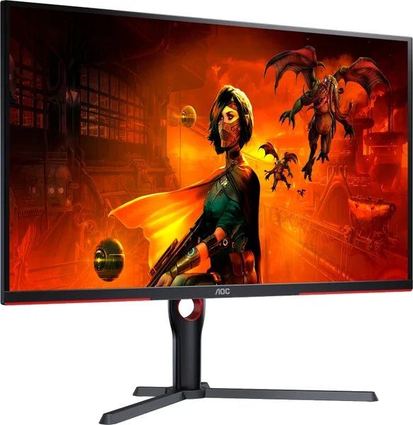 AOC Gaming U32G3X/BK - Écran LED - jeux - 32" (31.5" visualisable) - 3840 x 2160 4K UHD (2160p) @ 144 Hz - IPS - 1000:1 - 1 ms - 2xHDMI, 2xDisplayPort - haut-parleurs - noir, rouge