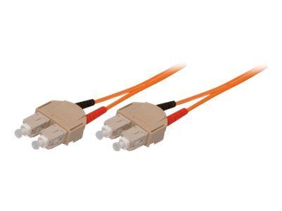 Exertis Connect SC Multi-Mode Fiber Optic Cable, 1m, Duplex, OM2, 50/125 Microns, Orange