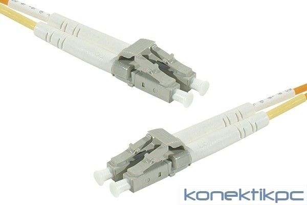 Cable óptico Exertis Connect LC multimodo (M) - 1 m, dúplex, OM2, 50/125 micrones, naranja