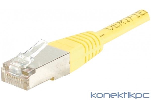 Câble Exertis Connect blindé CAT 6 - 1m, Jaune