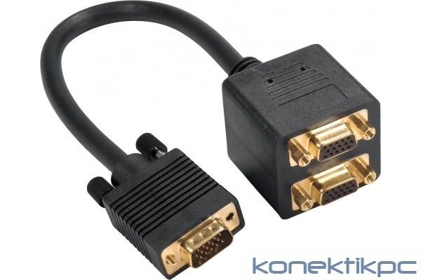 DACOMEX VGA Cable 0.3m (Male to 2x Female)
