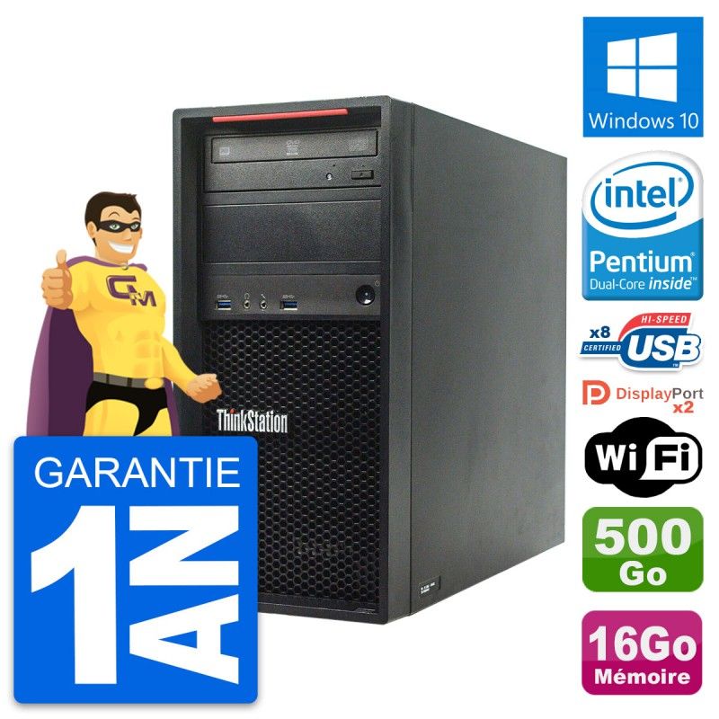 Lenovo ThinkStation P300 Desktop - Intel Pentium G3220, 16GB RAM, 500GB HDD, Windows 10, WiFi