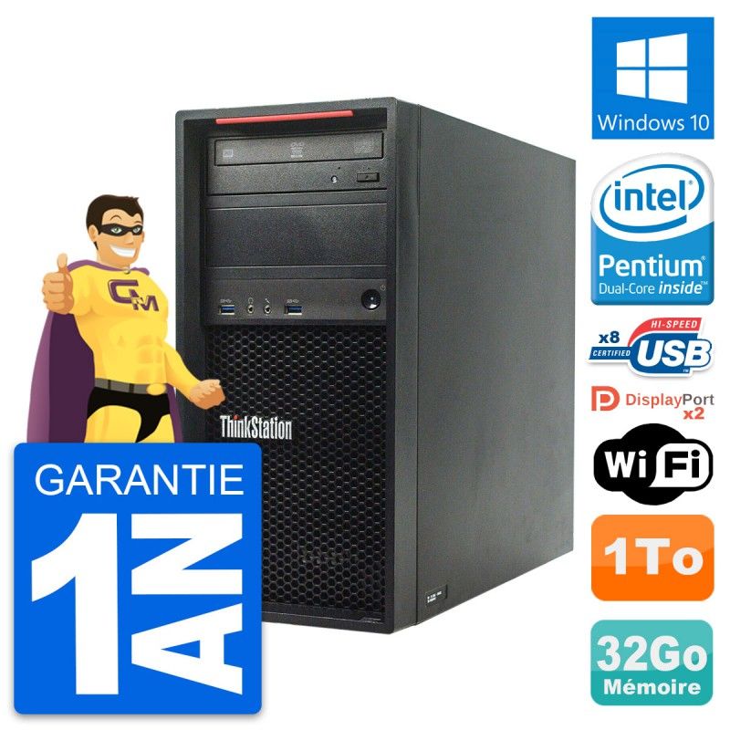 Lenovo ThinkStation P300 Desktop PC - Intel Core i5-3220, 32GB RAM, 1TB HDD, Windows 10, WiFi