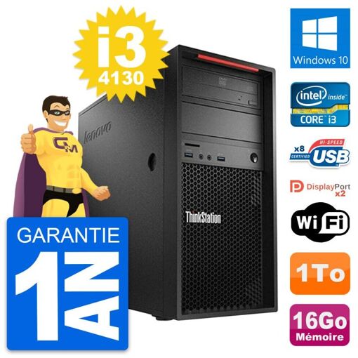 PC de sobremesa Lenovo ThinkStation P300 i3-4130 16GB RAM 1TB HDD Windows 10 WiFi