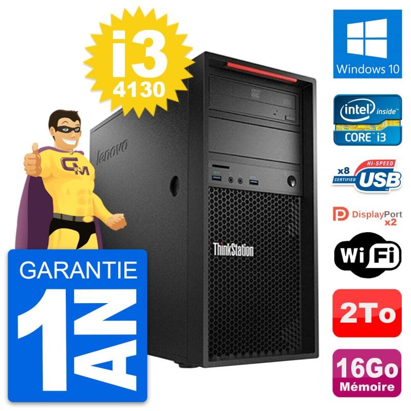 PC de escritorio Lenovo ThinkStation P300 i3-4130 16GB RAM 2TB HDD Windows 10 WiFi