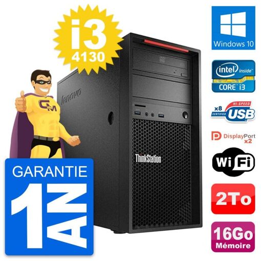 PC de escritorio Lenovo ThinkStation P300 i3-4130 16GB RAM 2TB HDD Windows 10 WiFi