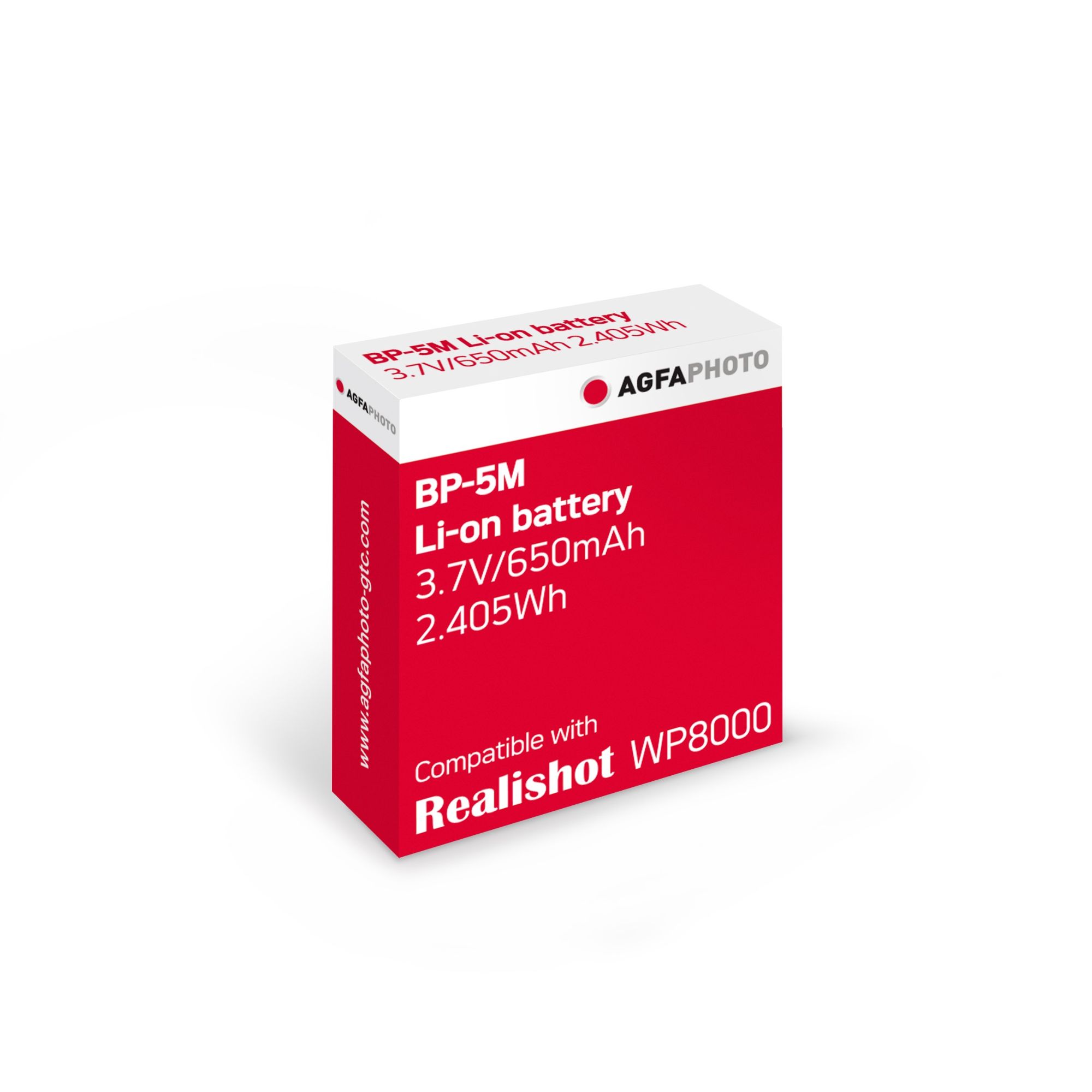 Batería AGFA PHOTO BP-5M de iones de litio 3.7V/650mAh 2.405Wh para Realishot WP8000