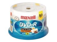 Maxell 50x DVD-R - 4,7 GB (120 minutos) 16x - Blanco - Superficie imprimible - Plegado