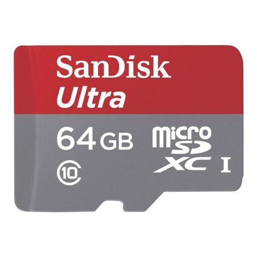 Carte mémoire SanDisk Ultra microSDXC (Adaptateur SD inclus) - 64 Go, Classe 10, UHS-I