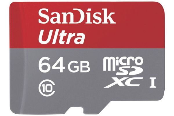 SanDisk Ultra MicroSDXC Card (Includes SD Adapter) - 64GB, Class 10, UHS-I