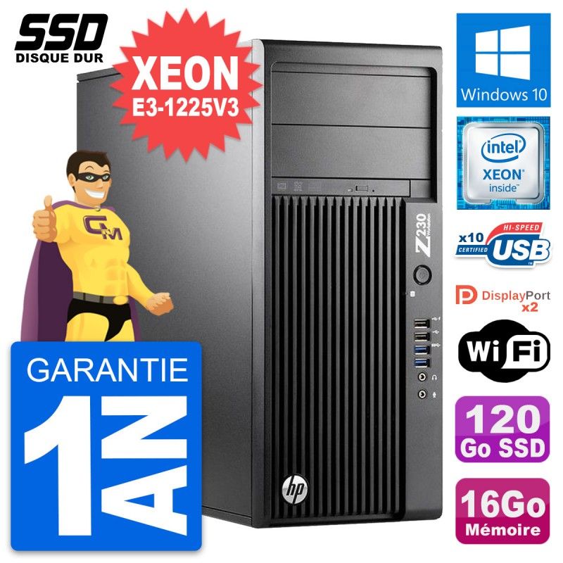 HP WorkStation Z230 Intel Core i7-4770 16GB RAM 120GB SSD Windows 10 Wifi