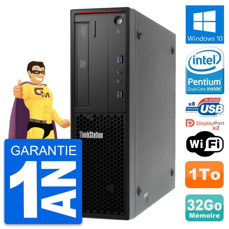 PC de escritorio Lenovo ThinkStation P300 SFF - Procesador Intel Core i5-3220, 32GB de RAM, 1TB HDD, Windows 10, WiFi