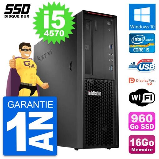 Estación de trabajo Lenovo ThinkStation P300 SFF - Intel Core i5-4570, 16GB RAM, 960GB SSD, Windows 10