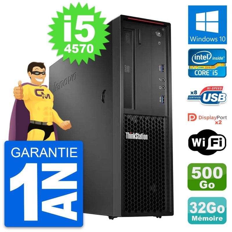 Estación de trabajo Lenovo ThinkStation P300 SFF i5-4570 32GB RAM 500GB HDD Windows 10 WiFi