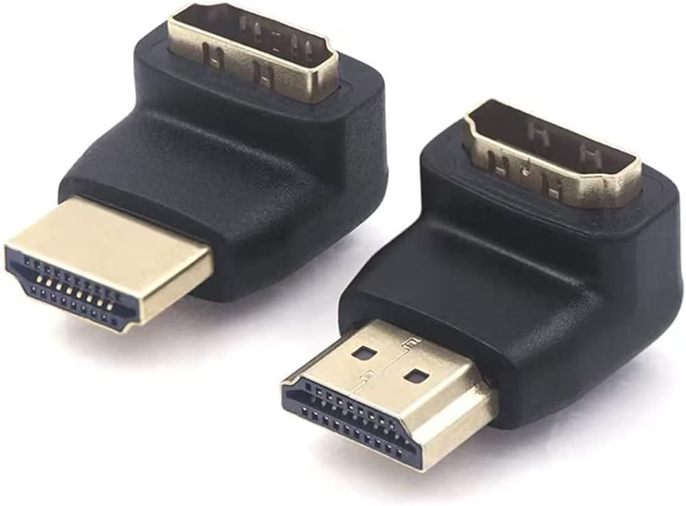 UniversalHouse 2-Pack HDMI 90 Degree and 270 Degree Angle Connectors (Male to Female), 4K, 3D