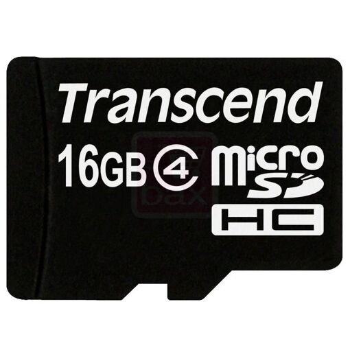 Transcend 16GB MicroSDHC Memory Card (SD Adapter Included) - Class 4