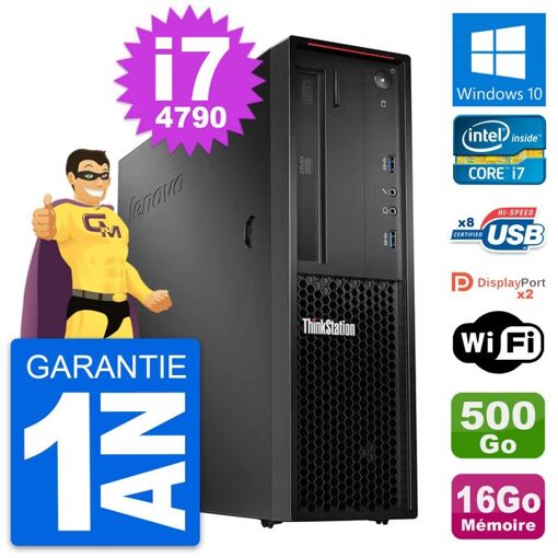 Estación de trabajo Lenovo ThinkStation P300 SFF i7-4790 16GB RAM 500GB HDD Windows 10 WiFi