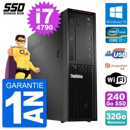 Lenovo ThinkStation P300 SFF - Intel i7-4790, 32GB RAM, 240GB SSD, Windows 10, Wifi
