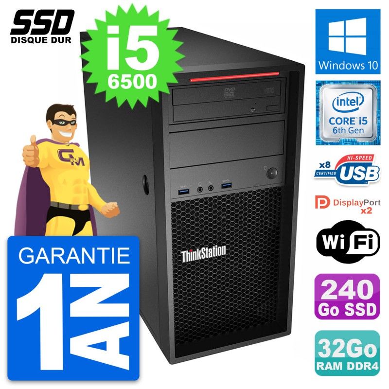 Lenovo ThinkStation P320 Core i5-6500 32GB RAM 240GB SSD Windows 10 Wifi Desktop PC