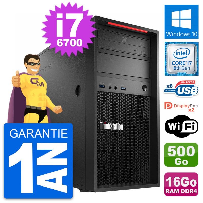 Lenovo ThinkStation P320 i7-6700 16GB RAM 500GB SSD Windows 10 WiFi Desktop PC