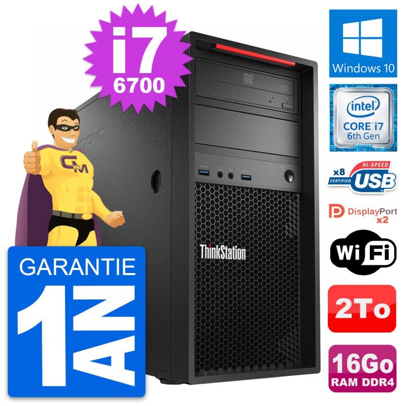 Lenovo ThinkStation P320 i7-6700 16GB RAM 2TB HDD Windows 10 WiFi Desktop Computer