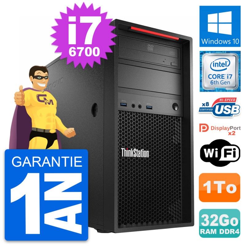 Lenovo ThinkStation P320 i7-6700 32GB RAM 1TB HDD Windows 10 WiFi Desktop PC