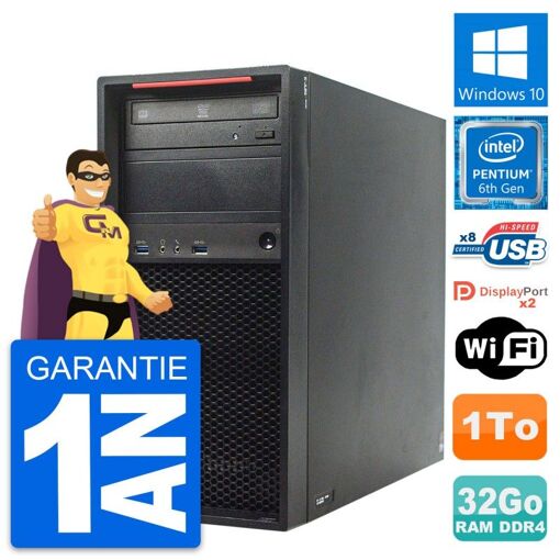 PC de escritorio Lenovo ThinkStation P310 - Procesador Intel G4400, 32GB de RAM, 1TB HDD, Windows 10, WiFi