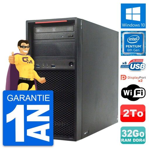 Computadora de escritorio Lenovo ThinkStation P310 - Procesador Intel Core i5-4400, 32GB de RAM, 2TB HDD, Windows 10, WiFi