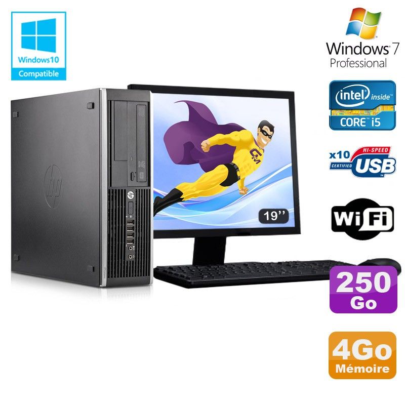 HP Elite 8300 SFF Computer - i5-3470, 4GB RAM, 250GB HDD, DVD Burner, Windows 7 Pro