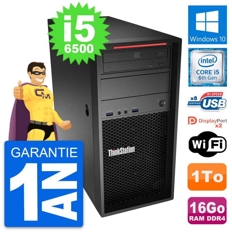 Lenovo ThinkStation P310 i5-6500 16GB RAM 1TB HDD Windows 10 Wi-Fi Desktop PC