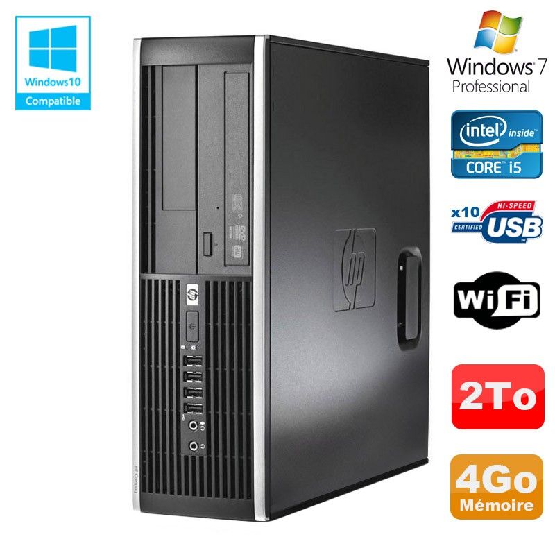 HP Elite 8300 SFF Desktop Computer - Core i5, 4GB RAM, 2TB HDD, DVD Burner