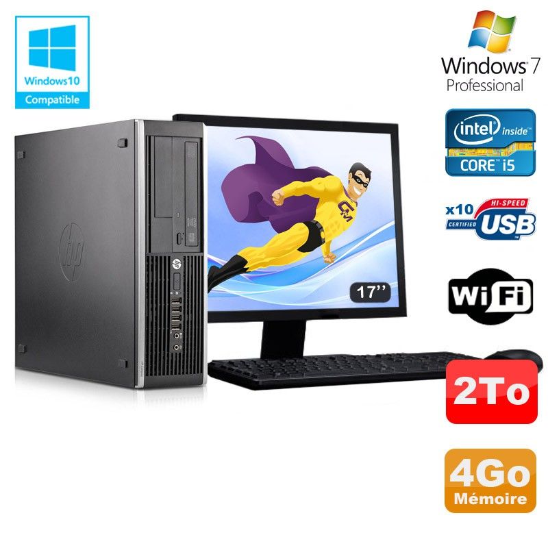 HP Elite 8300 SFF PC - Core i5, 4GB RAM, 2TB HDD, DVD Drive, Windows 7 Pro