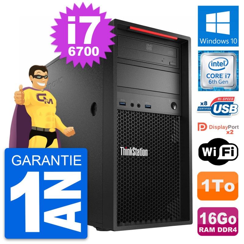 Lenovo ThinkStation P310 i7-6700 16GB RAM 1TB HDD Windows 10 WiFi Desktop PC