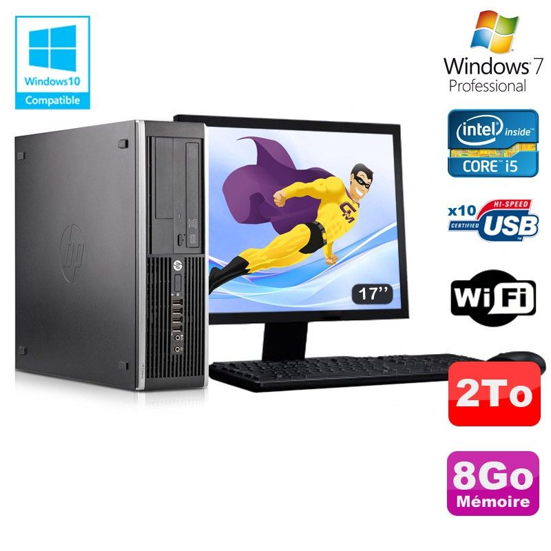 HP Elite 8300 SFF Desktop PC - i5-3470, 8GB RAM, 2TB HDD, DVD Burner, Windows 7 Pro