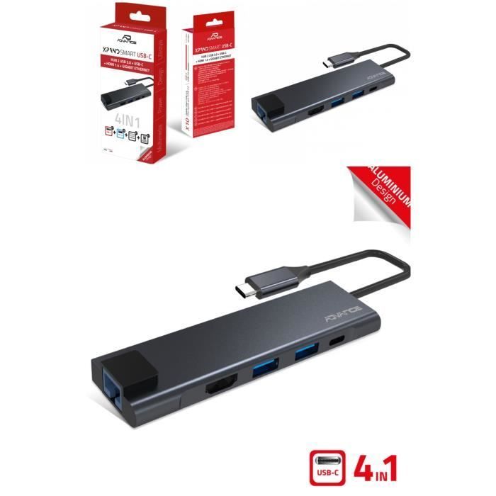 Adaptateur HUB Advance à plusieurs ports - USB-C vers 2 USB 3.0 et HDMI 4K