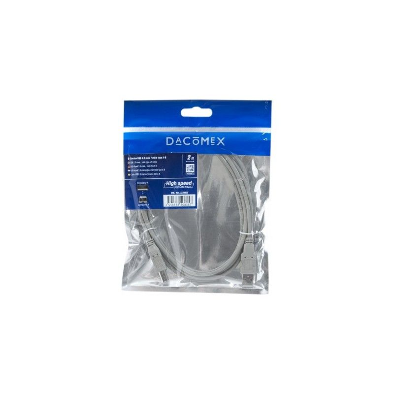 DACOMEX USB 2.0 Cable - Type A to B, 2m