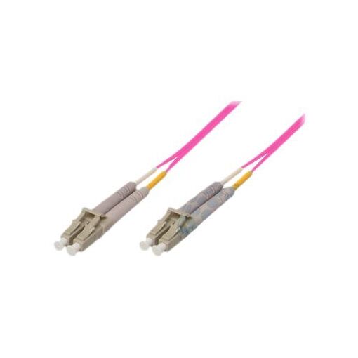 Câble optique de fibre multimode Exertis Connect LC M, 15 m, duplex, OM4, 50/125 microns, violet bruyère