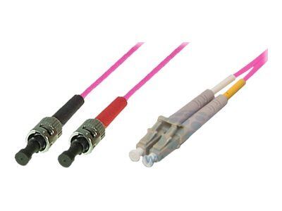 Cable de conexión Exertis Connect LC multimodo (M) a ST multimodo (M) - 10 m, dúplex, OM4, 50/125 micrones, violeta