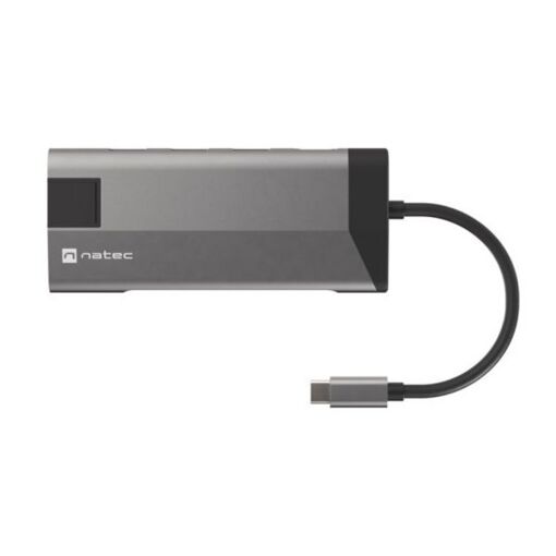 Hub USB Tipo C Natec Fowler Plus - Negro/Gris