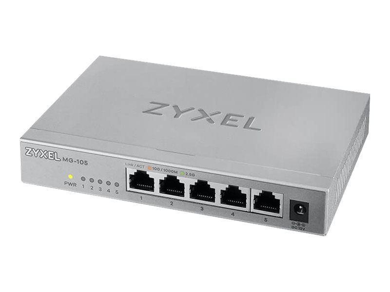 Zyxel MG-105 - Unmanaged Switch - 5 x 100/1000/2.5G Base-T Ethernet Ports