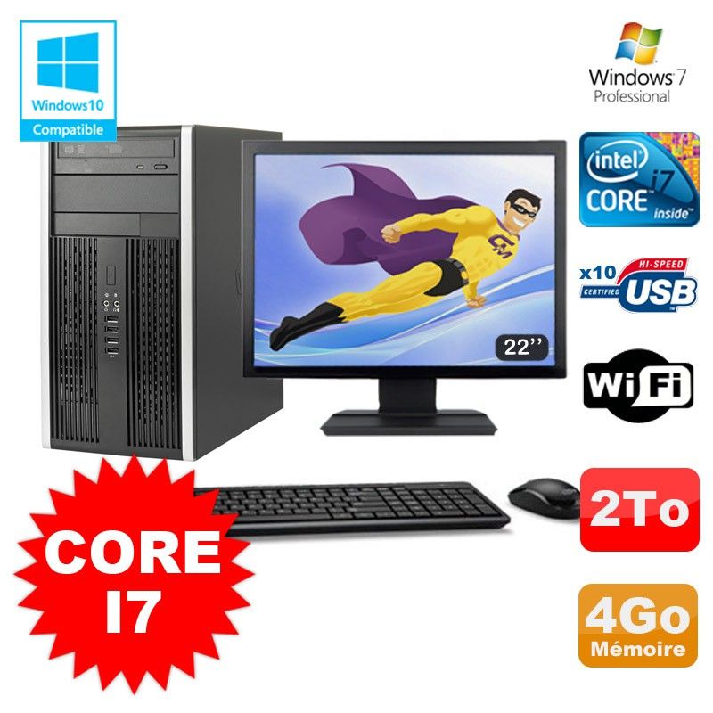 HP Elite 8200 Tour PC - Core i7, 3.4GHz, 4GB RAM, 2TB Hard Drive, DVD Burner, Windows 7 Pro
