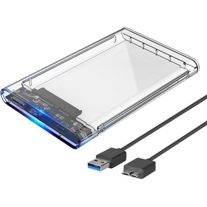 Orico 2.5-Inch SATA III USB 3.0 External Hard Drive Enclosure (2TB, Max 5Gbps, Tool-Free, UASP Compatible)