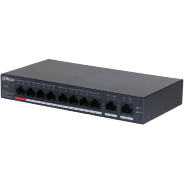 Dahua DH-CS4010-8ET-110 - Cloud-Managed Switch - 8 x 10/100 PoE+ (2x 10/100/1000 uplink) - Desktop/Wall-Mount