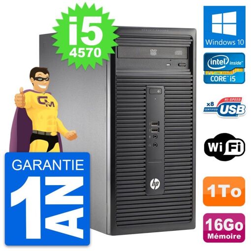 PC de escritorio HP 280 G1 MT - Procesador Intel Core i5-4570, 16GB de RAM, 1TB HDD, Windows 10, WiFi